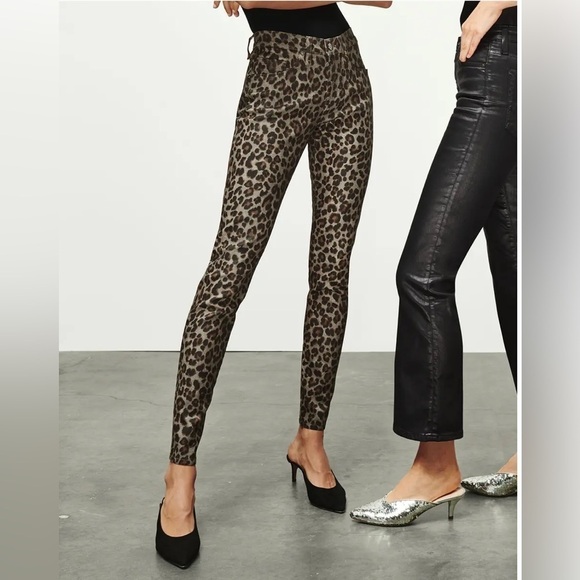 Veronica Beard Brooke Skinny Mid Rise Jeans Coated Leopard Sz 26 2 - Picture 3 of 15